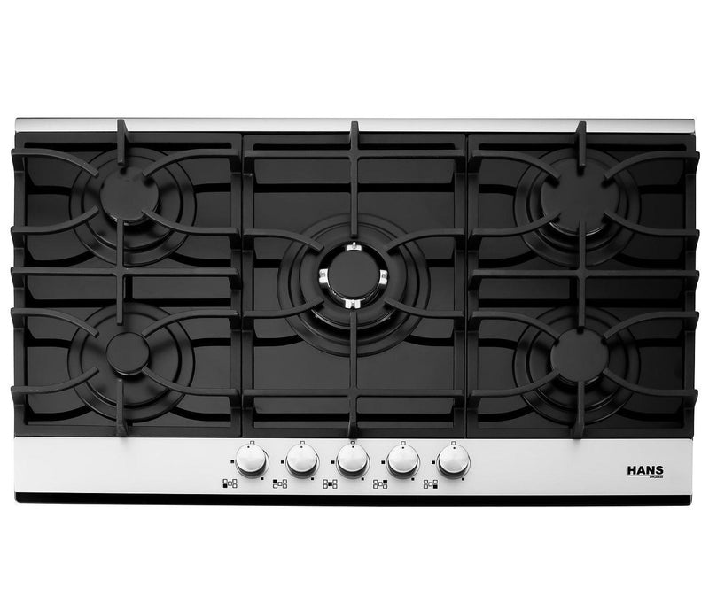HANS 9210-19, built in gas hob, 90 cm, 5 burner, black
